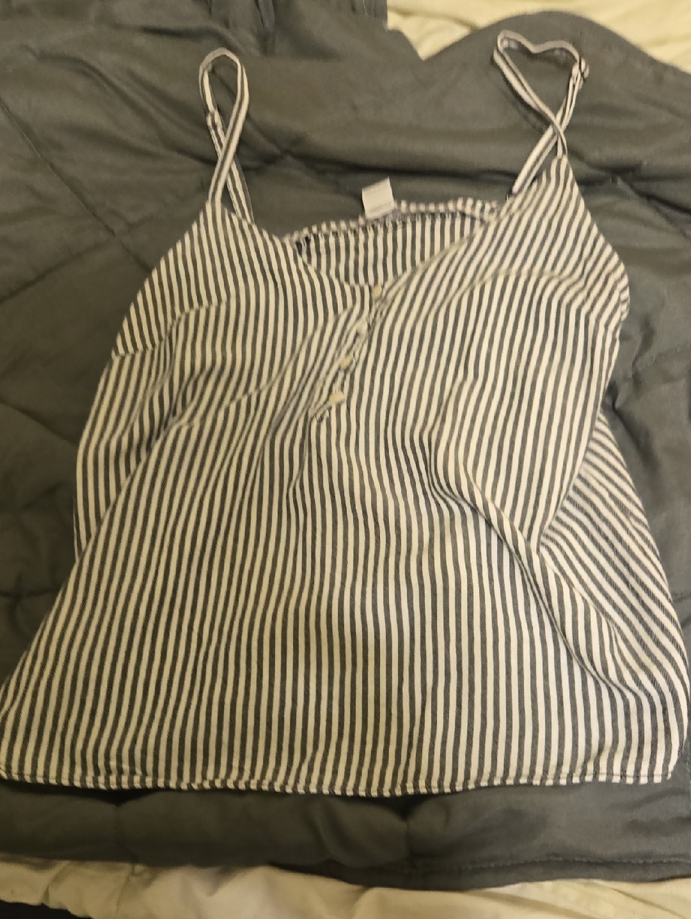 Old Navy Navy and White Striped Spaghetti Strap Cami